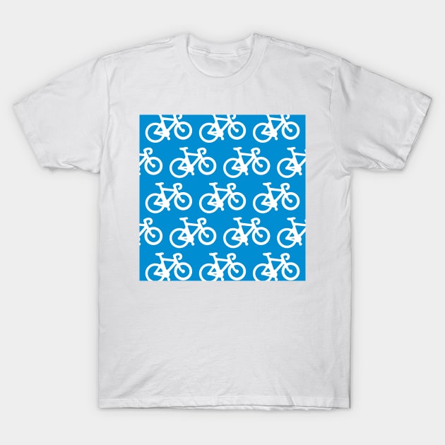 Blue Bikes Pattern T-Shirt by XOOXOO